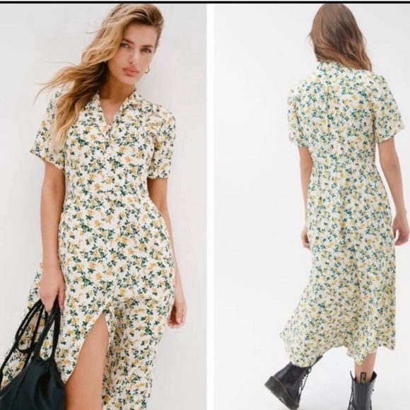 Urban Outfitters Buttom-down floral Midi Dress - Picture 5 of 6